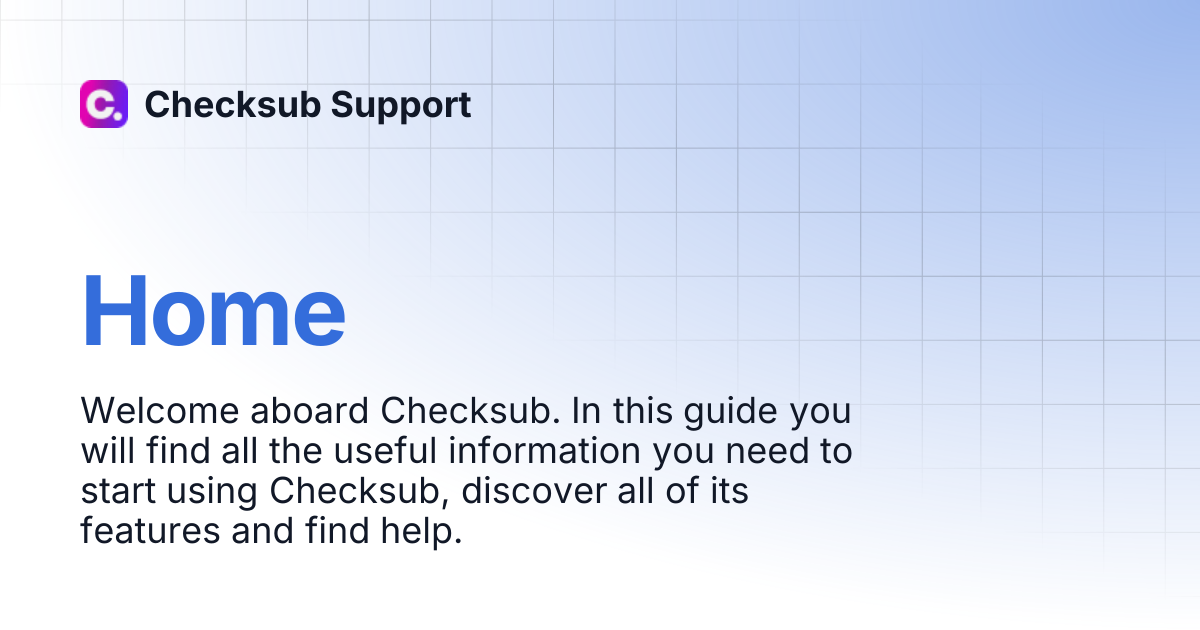 Home | Checksub Support